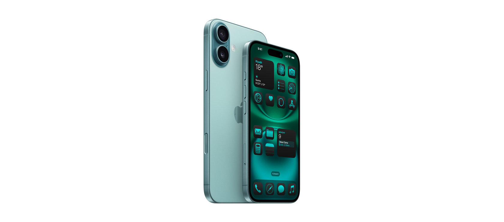 iPhone 16 Plus and iPone 16 in Teal